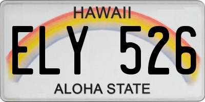 HI license plate ELY526