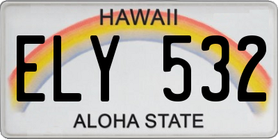 HI license plate ELY532