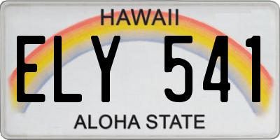 HI license plate ELY541