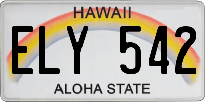 HI license plate ELY542