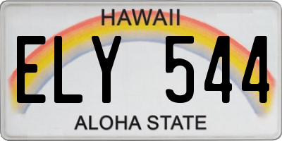HI license plate ELY544