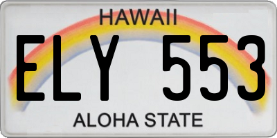 HI license plate ELY553