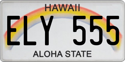 HI license plate ELY555