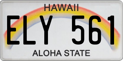HI license plate ELY561