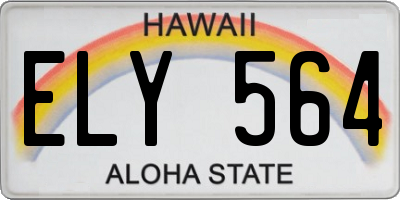HI license plate ELY564