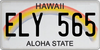HI license plate ELY565