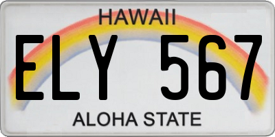 HI license plate ELY567