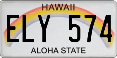HI license plate ELY574