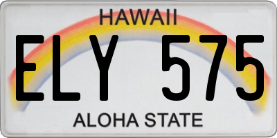 HI license plate ELY575