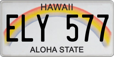 HI license plate ELY577