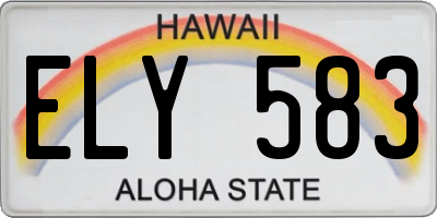 HI license plate ELY583