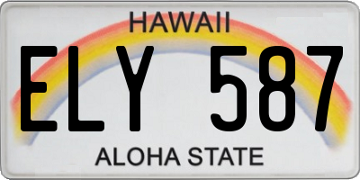 HI license plate ELY587