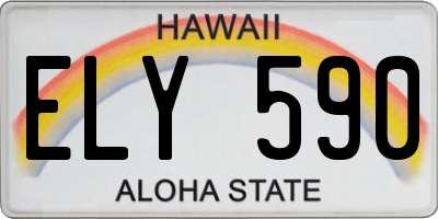 HI license plate ELY590