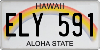HI license plate ELY591