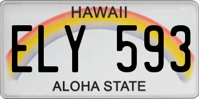 HI license plate ELY593