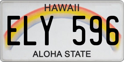 HI license plate ELY596