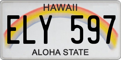 HI license plate ELY597