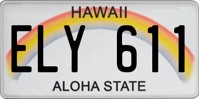 HI license plate ELY611