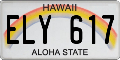HI license plate ELY617