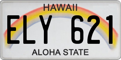 HI license plate ELY621