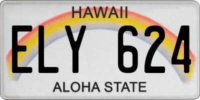HI license plate ELY624