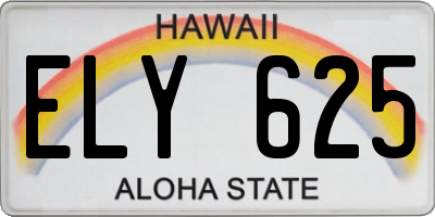 HI license plate ELY625