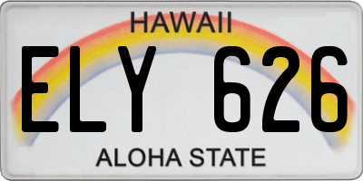 HI license plate ELY626