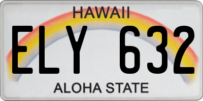 HI license plate ELY632