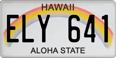 HI license plate ELY641