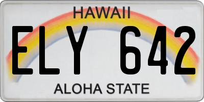 HI license plate ELY642