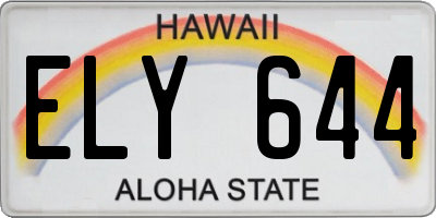 HI license plate ELY644