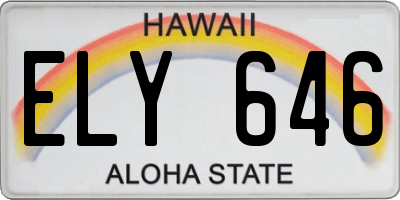 HI license plate ELY646