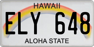 HI license plate ELY648