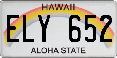 HI license plate ELY652