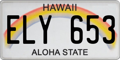 HI license plate ELY653