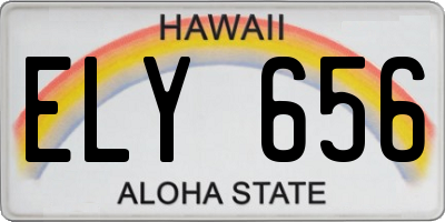 HI license plate ELY656
