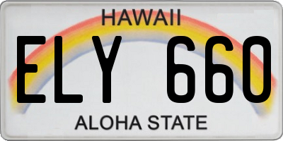 HI license plate ELY660