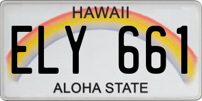 HI license plate ELY661