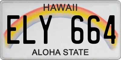 HI license plate ELY664