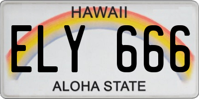 HI license plate ELY666