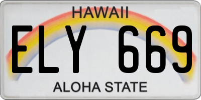 HI license plate ELY669