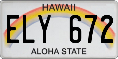HI license plate ELY672