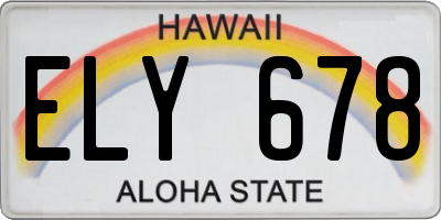 HI license plate ELY678