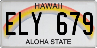 HI license plate ELY679