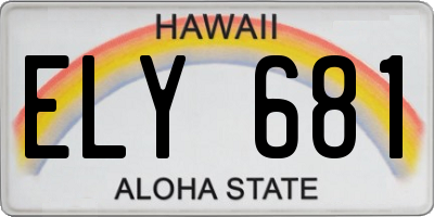 HI license plate ELY681
