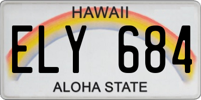 HI license plate ELY684