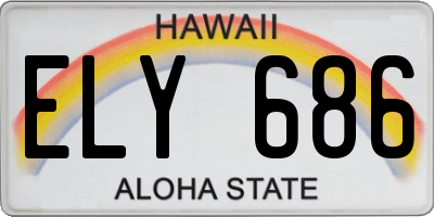 HI license plate ELY686