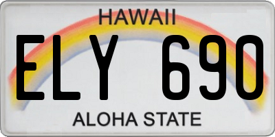 HI license plate ELY690