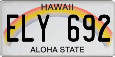 HI license plate ELY692