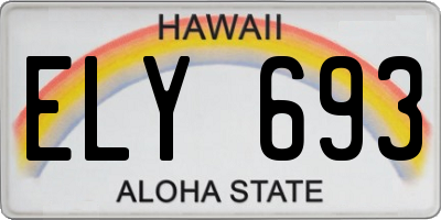 HI license plate ELY693